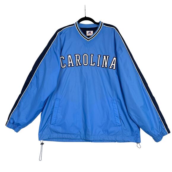 Vintage Russell UNC Carolina Tar Heels Pullover Windbreaker Jacket‎ Mens L - Picture 1 of 13